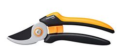 Fiskars Sécateur à Lame Franche L, Solid, P341, Pour Branches et Rameaux Frais, Revêtement Antiadhésif, Lame en Acier Inoxydable, Longueur : 20,5 cm, Noir/Orange, 1057164