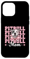 Pitbull Mom Pitbull Mama Dog Mother's Day Coquette Bow Case for iPhone 12 Pro Max
