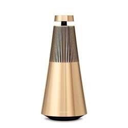 Bang & Olufsen Beosound 2 (3.ª Gen), Elegante y potente altavoz WiFi para el hogar con sonido envolvente de 360 grados, de pie o para estantería, Gold Tone
