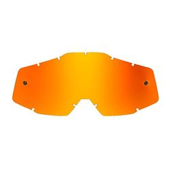 SeeCle SE-41S255-HZ Orange Mirrored Replacement Lens for 100% Racecraft/Strata/Accuri/Mercury Goggles, Anti-Fog, Anti-Static, Orange