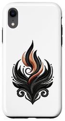 Fiamma astratta e pergamena illustrazione modello Custodia per iPhone XR