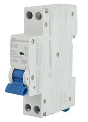 Electraline 87003 Disjoncteur 20A, courbe C (protection optimale contre les surintensités et les courts-circuits), 1P+N, 4.5kA, 240V, certifié CE, KEMA-KEUR et UKCA