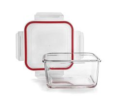 Ibili CONTENEDOR DE Vidrio Cuadrado 450 ML, Stainless Steel