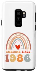 Carcasa para Galaxy S9+ Awesome Since 1986 38th Birthday Boho Rainbow 38 Years Old