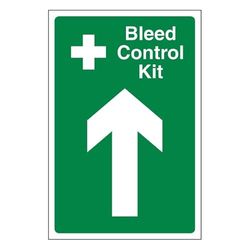 Bleedsave Bleed Control Kit Arrow Up Panneau de sécurité en plastique rigide 1 mm 200 x 300 mm
