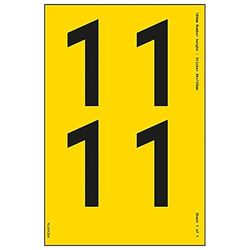 V Safety One Number Sheet - 1-23mm Number Height - 300x200mm - Yellow Adhesive Vinyl