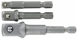 TIVOLY 11501320003 - KIT 3 Adaptadores 1/4" + 1/2" + 3/8" para utilización de llaves de vaso sobre el atornillador