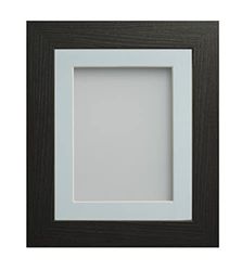 Frame Company Watson Black Picture Photo Frame fitted with Perspex, 16x12 inch with Light Blue Mount for image size 14x10 inch