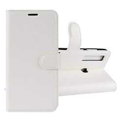 Carcasa de telefono Funda de Cuero con Tapa Horizontal Litchi Texture for Galaxy A9 (2018) / A9s, con Soporte y Ranuras for Tarjetas y Billetera (Negro) (Color : Blanco)
