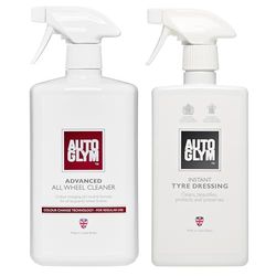 Autoglym Advanced All Wheel Cleaner,1L – Colour Change Technology Reacts With Brake Dust,pH Neutral Car Wheel Cleaner Spray + Autoglym Instant Tyre Dressing, 500ml - Spray-on Tyre Care Solution
