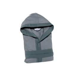 Caleffi Tecno Bicolor badjas met capuchon, microvezel, antraciet, XL, 25939, Antraciet., XL