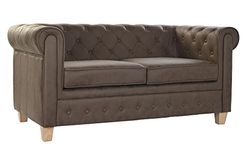 DRW Sofa Chester Marron de 2 plazas 111X54X88 cm