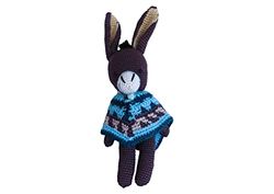 Pupazzo amigurumi asinello con poncho in lana acrilica - AA057