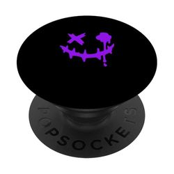 Púrpura Grunge Sonrisa Blob Ojo Púrpura Grá PopSockets PopGrip Adhesivo