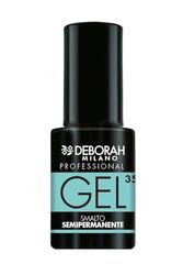 Deborah Milano Professional Semipermanent gelnagellack N.35 Aquamarine, långvarig plumpningseffekt, ger intensiv och glänsande nagel, 4,5 ml