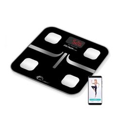 LITTLE BALANCE 8353 4 Classic impédancemètre connecté, Verre trempé, 180 kilograms, Noir