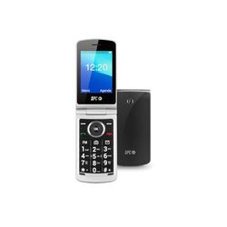 SPC Opal - Telefono cellulare con coperchio grande schermo, lettere e tasti grandi, volume extra alto, facile da usare, configurazione remota, radio FM, agenda, senza caricabatterie, nero