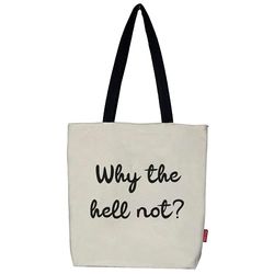 Hello-Bags. Canvas draagtas. Buitenkant: 100% katoen. Inclusief ritssluiting, voering en binnenzak. Verpakt in een geschenk kraft envelop. "WHYTHE". Kleur: Ecru/Zwart. Afmetingen: 37 * 38 cm.