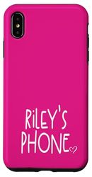 Riley's Phone Riley Nome Personalizzato Bianco Rosa Custodia per iPhone XS Max