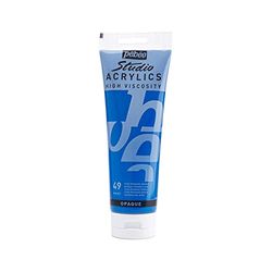 Pébéo - Studio Acrylics Fine Acrylic - Vernice acrilica Blu - Ciano primario Opaco, 250 ml