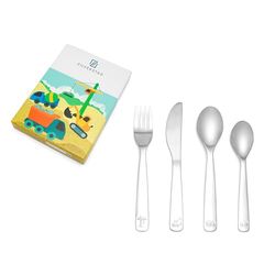 Zilverstad Couvert enfant Véhicules de Construction Argenté 21,5 x 15,5 x 2,5 cm
