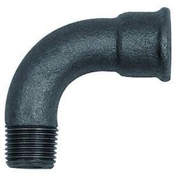 RIEGLER 133575-TFB 1-34-S - Arco 1, 90°, largo, Rp 3/4 i, R 3/4 a, hierro maleable negro, 1 unidad