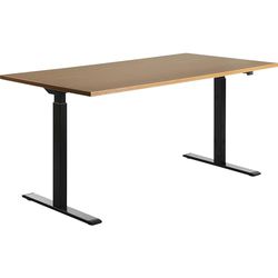 TOPSTAR TTS16080SB Escritorio Regulable en Altura, Madera Metal, Haya decoración, 160 x 80