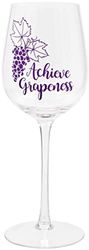 Maturi 'Achieve Grapeness' Humoristische Wijnglas, 420ml