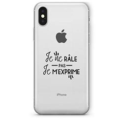 Zokko Beschermhoes voor iPhone XS (Je ne Rasple Pas, Je m'Expression), zacht, transparant, zwarte inkt