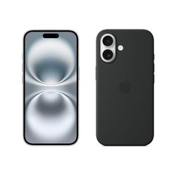Apple iPhone 16 (512 GB) - Wit + Siliconenhoesje met MagSafe - Zwart