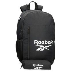 Reebok Ashland rugzak met dubbel vak + schooltas, zwart, 30 x 48 x 15 cm, polyester, 21,6 l, Zwart, Eén maat, Rugzak met twee vakken en schooltas