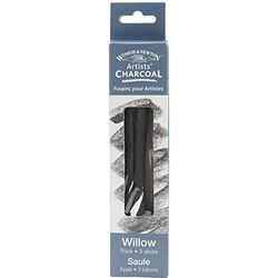 Winsor & Newton 3 x Thick Charcoal Sticks, Pack of 3, 3 Count (Pack of 1)