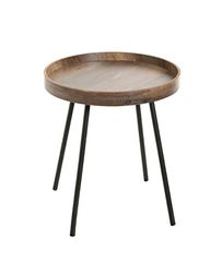 HAKU Möbel table d'appoint, MDF, chêne foncé, noir, Ø 40 x H 45 cm