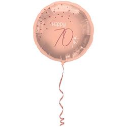 Folat 67770 Ballon Gonflé à l'hélium Elegant Lush Blush 70 Ans - 45cm