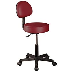 Master Massage Backrest Taburete giratorio con respaldo de altura ajustable para práctica castaño