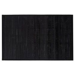 Five - Tappetino da bagno a doghe in bambù, 50 x 80 cm, colore: Nero