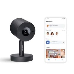 Netatmo Inteligentna Kamera Advance Wewnętrzna z AI - Rozpoznawanie Twarzy, Dwukierunkowy Dźwięk, Kąt Widzenia 130°, 2K HDR, 30 kl./s, Zoom X16, 2x SD - Czarny