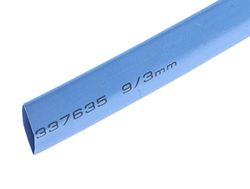 RS PRO Tubo termorretráctil de poliolefina azul, diámetro de 9 mm, tasa de contracción 3:1, longitud 5 m, rollo de 5 metros