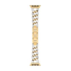 MICHAEL KORS Cinturino da donna in acciaio inossidabile o acetato, compatibile con Apple Watch da 38 mm/40 mm/41 mm, 185+/- 5MM, Oro e argento