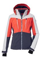 Killtec Giacca da sci da donna, con cappuccio rimovibile, paraneve e ventilazione avambraccio, KSW 43 WMN SKI JCKT, corallo brillante, 36, 43422-000