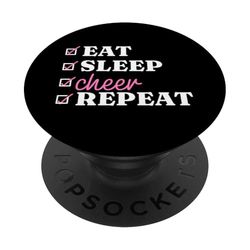 Eat Sleep Cheer Repeat - Animadora divertida PopSockets PopGrip Adhesivo