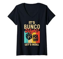 Donna Bunco Night - Bunco Group - Bunco Player Maglietta con Collo a V