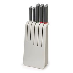 Joseph Joseph Duo - Juego de 5 cuchillos de cocina de acero inoxidable con bloque, Gris
