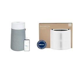 BLUEAIR 3450i Max Smart-Luftreiniger für große Räume und 1 Pack Original-Ersatzfilter für 3450i Max-Luftreiniger