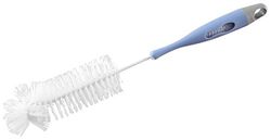 Fackelmann TECNO, babyflessenborstel, reinigingsborstel voor flessen, afwasborstel voor fopspeen (kleur: wit/blauw), hoeveelheid: 1 stuk