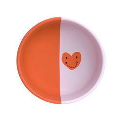 LÄSSIG Ciotola per bambini in silicone/Silicone Bowl Happy Rascals Heart lavender