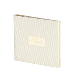 Rössler Papier 18777191206 - Livre de photos/d'or Simply Love, Stripes, "Mr.& Mrs", 60 pages blanc cassé, 230 x 220 mm, mariage, 1 pièce