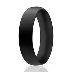 ROQ Anillos de silicona para hombres y mujeres, tallas 3.5-16, 6 mm, anillo de boda de goma de silicona, 14.5-15 (23.7mm), Metal, Sin piedras preciosas,
