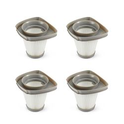 Amazon Basics Filtres HEPA de Rechange pour Aspirateur-Balai Filaire 2-en-1 (Modèle: B07SH66PXX), Pack de 4, Lavables, Gris Froid, 106.2 L*90.4W *90.1H mm
