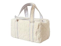 Filet - Bolso cambiador para bebé, bolsa de viaje y maternidad, bolsa de pañales para bebés de gran tamaño, fabricada en algodón acolchado, fabricado en Italia, marfil